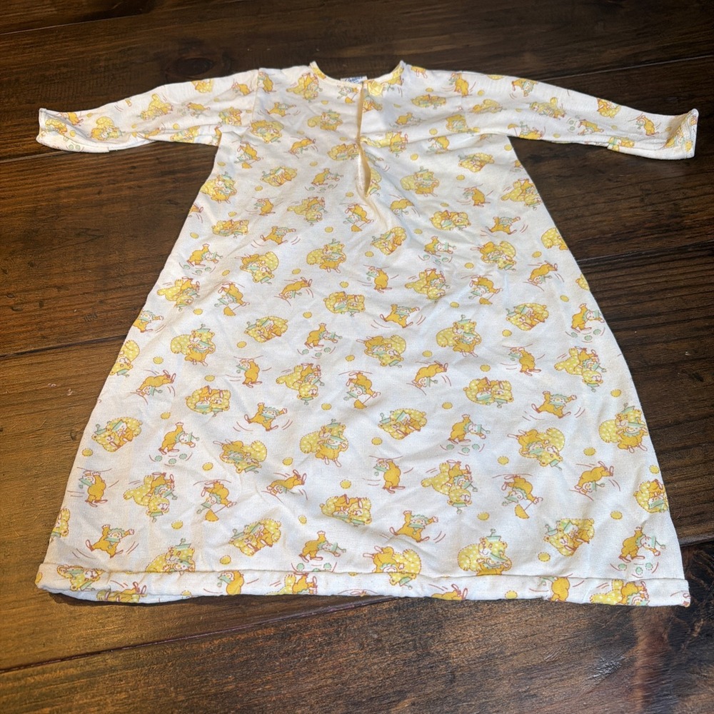 Vintage Carter's Baby Layette Sleep Gown Made USA Cartoon Animal Print
